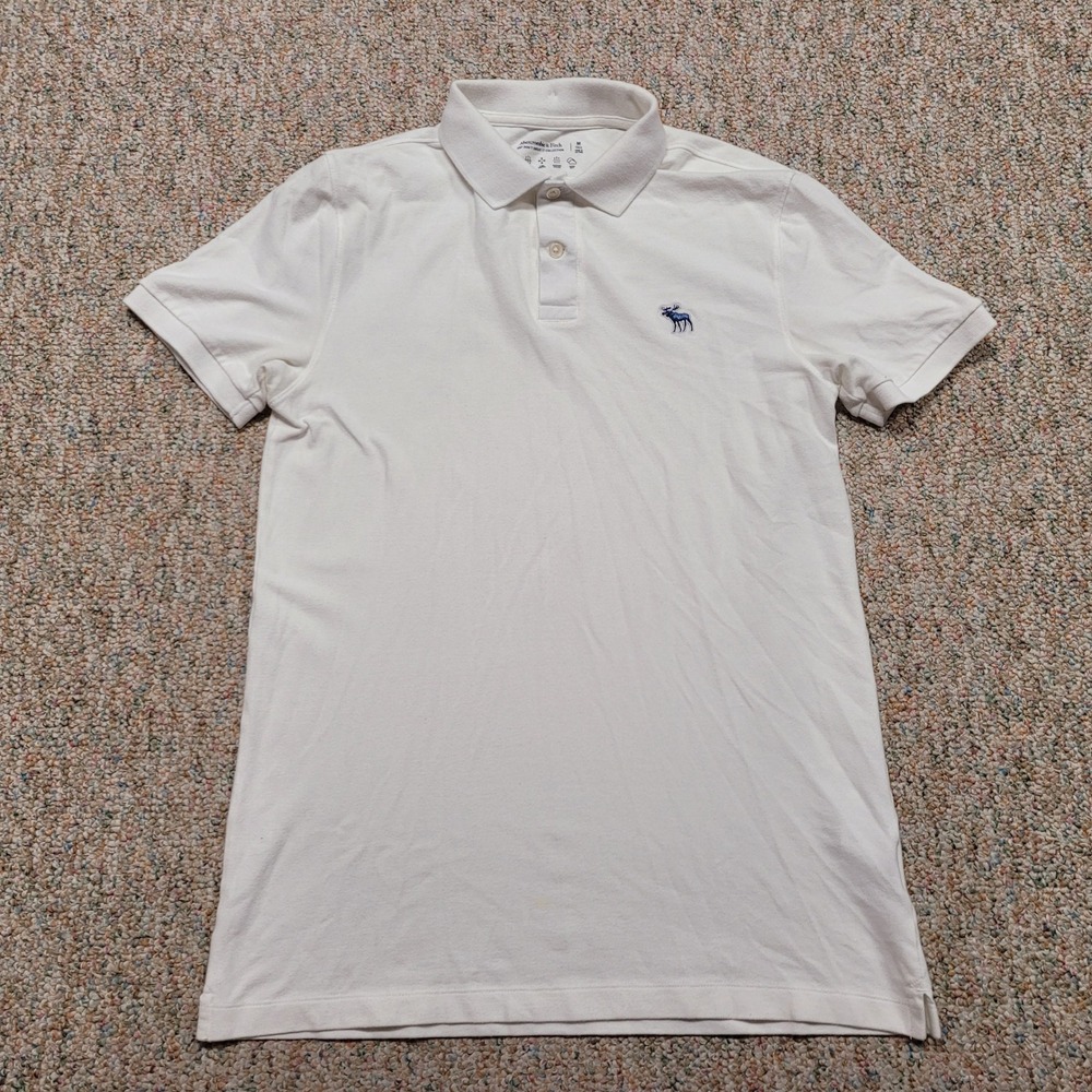 Abercrombie & Fitch Polo Shirt Mens Medium Tall White Dont Sweat It Collection